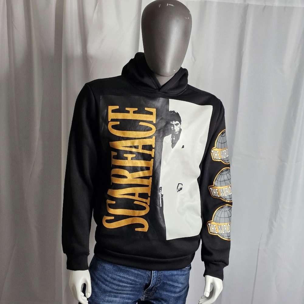 Scarface Reason Unisex Gold Foil Pullover Hoodie - Black sz S